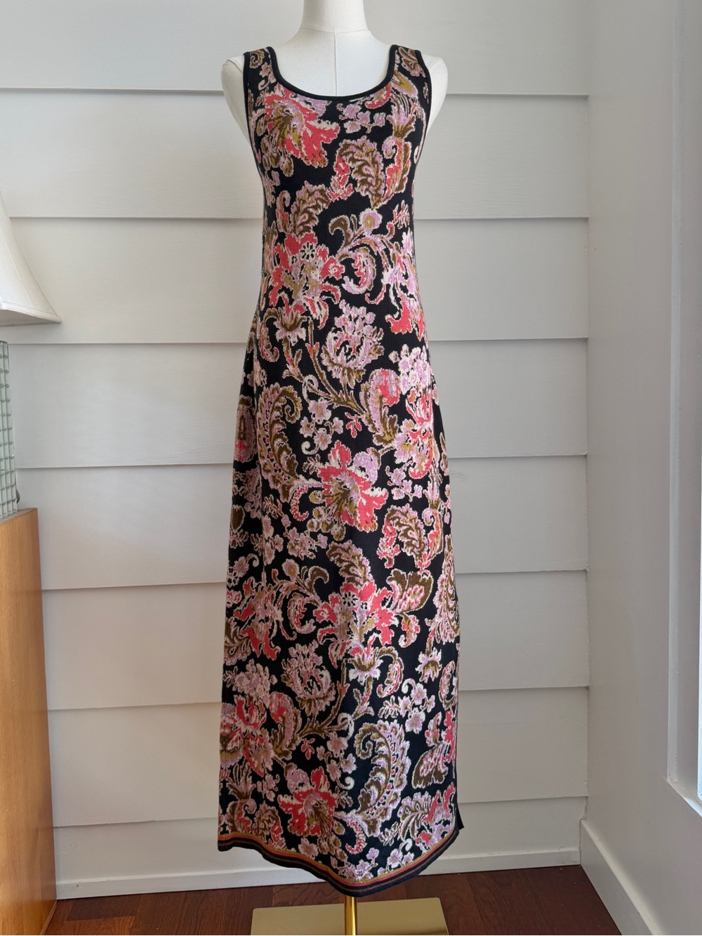 Peruvian Connection Boho Paisley Pima Cotton Maxi Dress size M